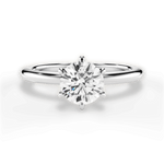 Alyssa Round Cut Lab Grown Diamond 14Kt White Gold Engagement Ring