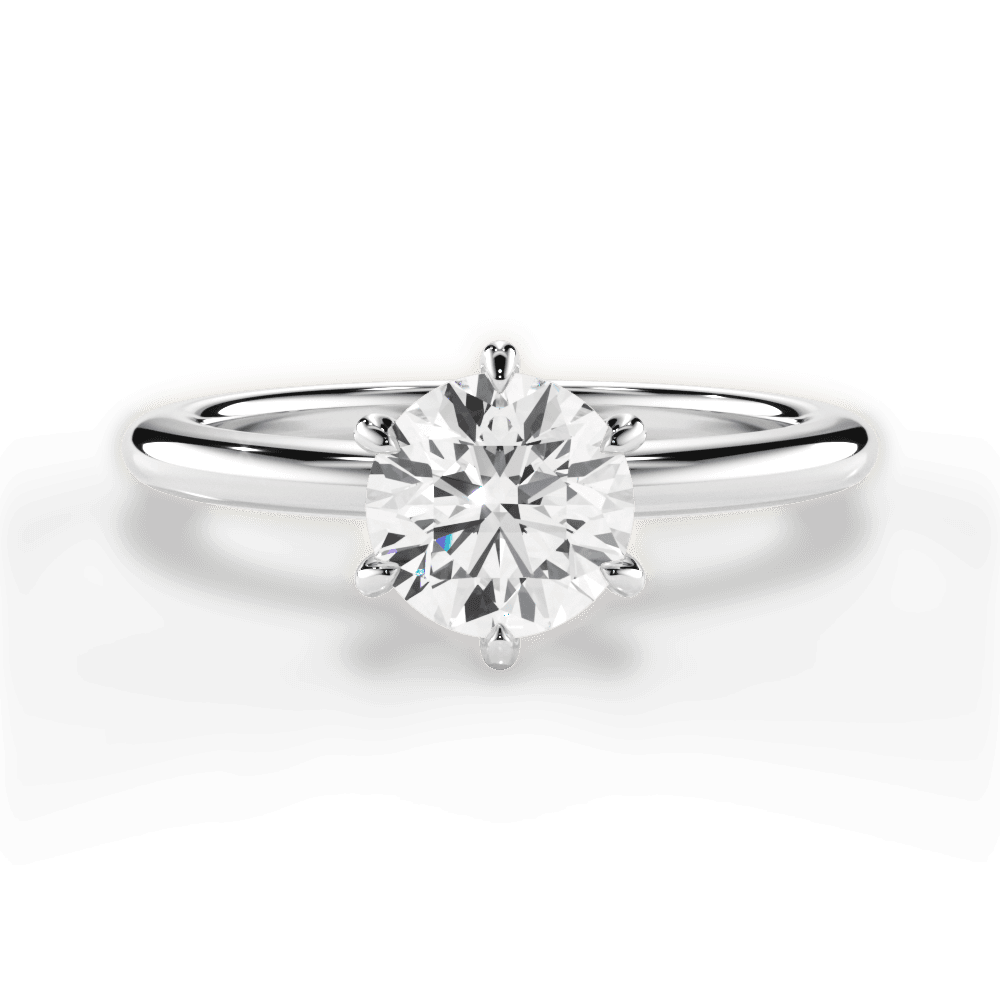 Alyssa Round Cut Lab Grown Diamond 14Kt White Gold Engagement Ring