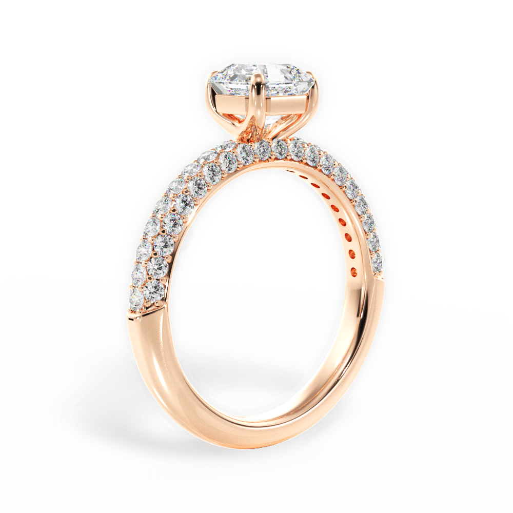 Kylie Asscher Cut Lab Grown Diamond 18Kt Rose Gold Engagement Ring - View 4