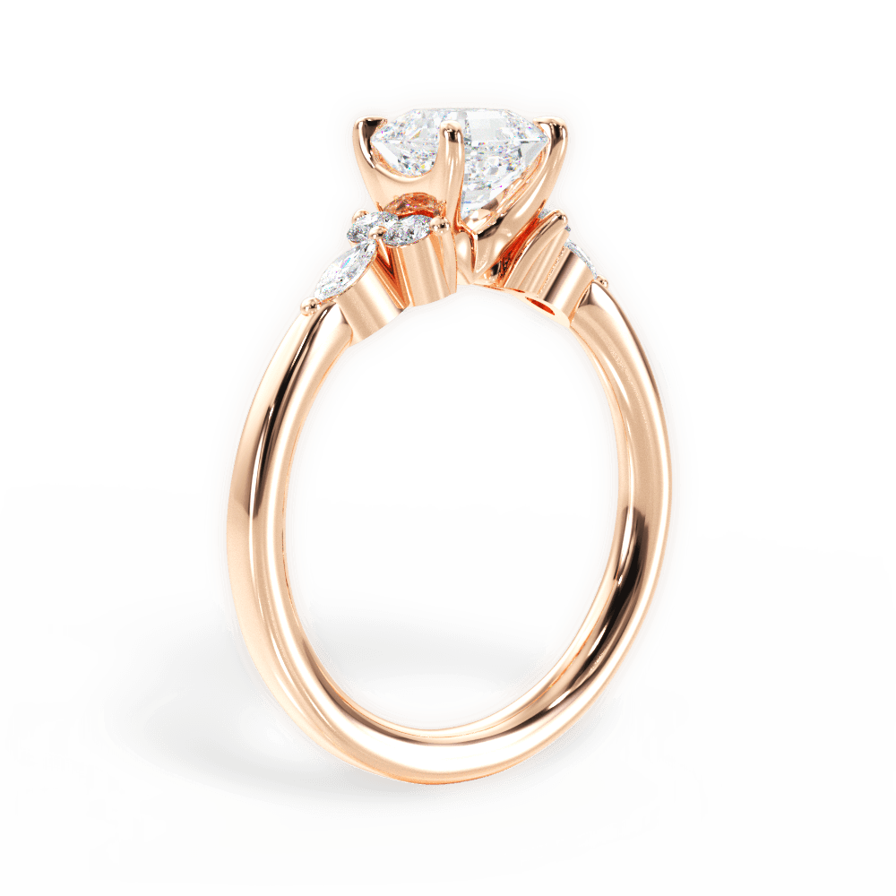 Cynthia Asscher Cut Lab Grown Diamond 18Kt Rose Gold Engagement Ring - View 3