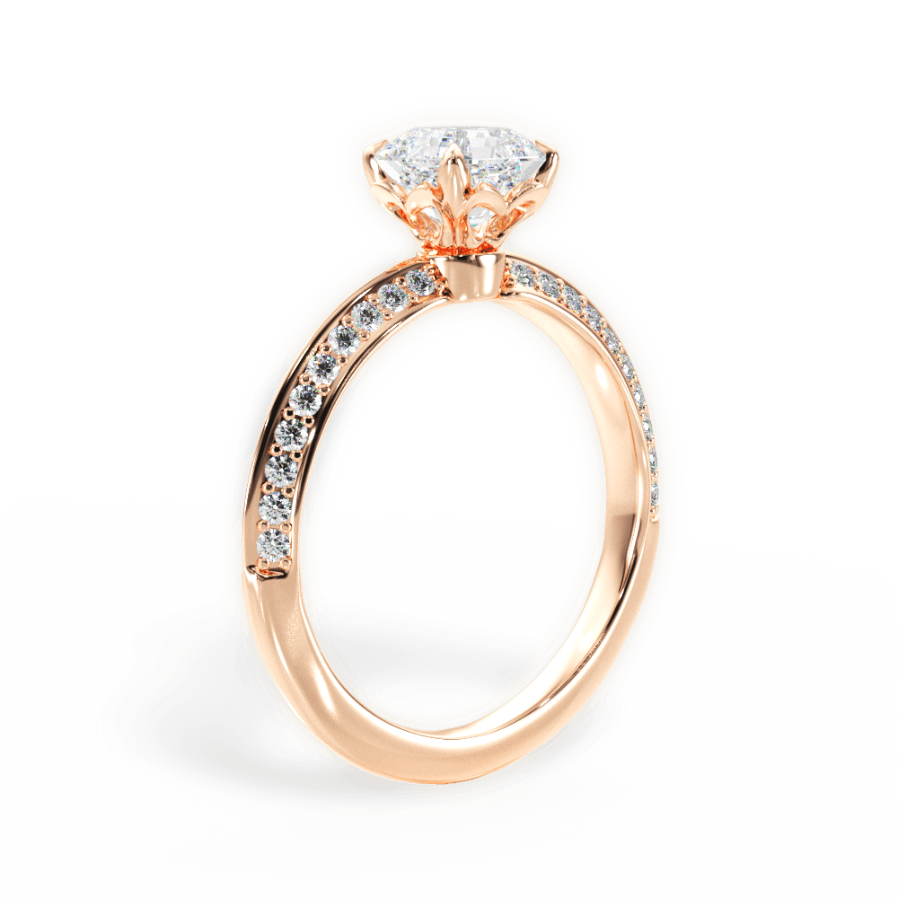 Gail Asscher Cut Lab Grown Diamond 18Kt Rose Gold Engagement Ring - View 3