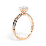 Gail Asscher Cut Lab Grown Diamond 18Kt Rose Gold Engagement Ring - View 3
