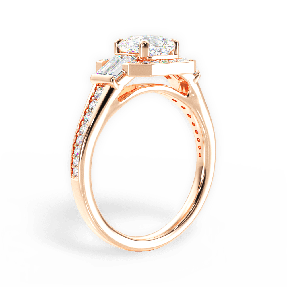 Katherine Asscher Cut Lab Grown Diamond 18Kt Rose Gold Engagement Ring - View 2
