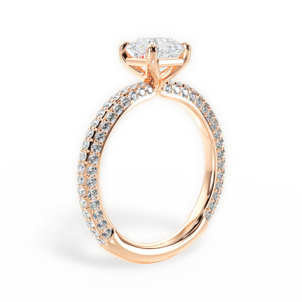 Kristen Asscher Cut Lab Grown Diamond 18Kt Rose Gold Engagement Ring - View 2