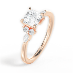 Cynthia Asscher Cut Lab Grown Diamond 18Kt Rose Gold Engagement Ring - View 4