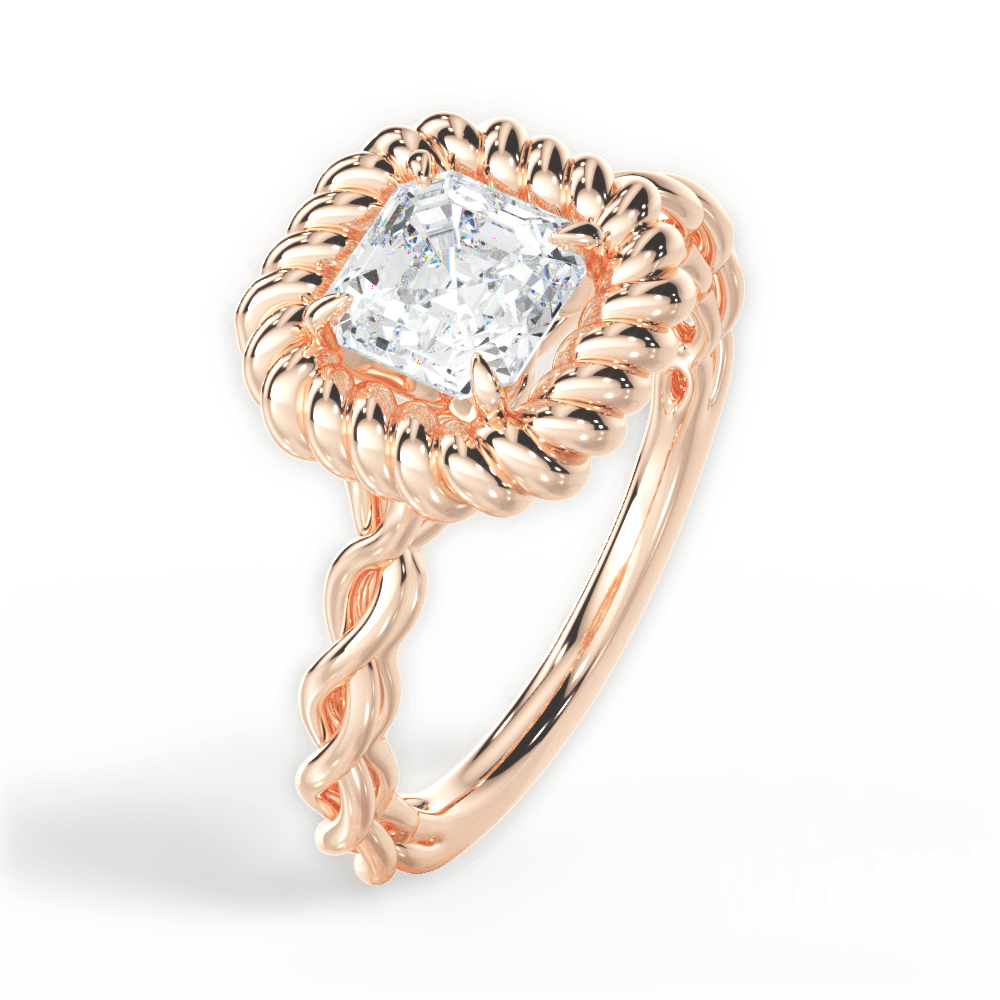 Belinda Asscher Cut Lab Grown Diamond 18Kt Rose Gold Engagement Ring - View 4