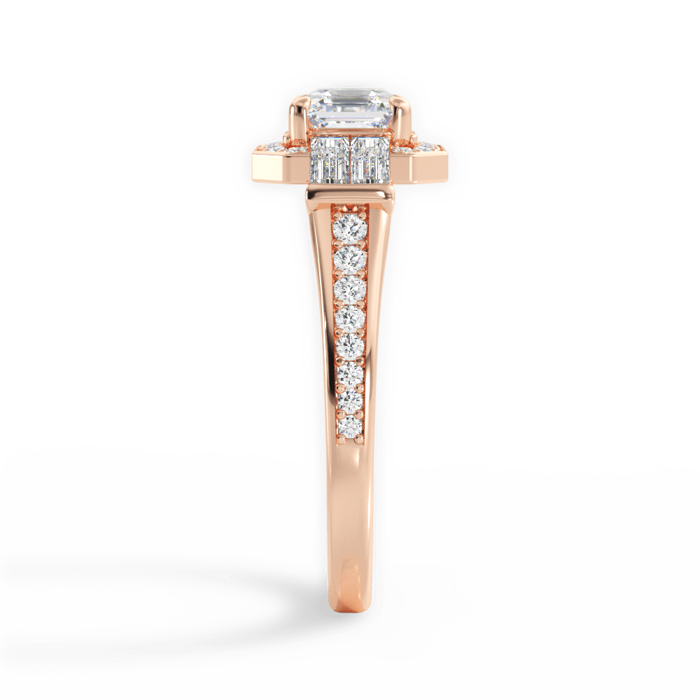 Katherine Asscher Cut Lab Grown Diamond 18Kt Rose Gold Engagement Ring - View 4