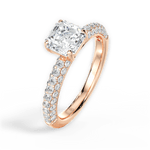 Kylie Asscher Cut Lab Grown Diamond 18Kt Rose Gold Engagement Ring - View 2