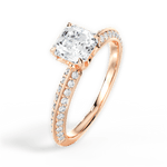 Gail Asscher Cut Lab Grown Diamond 18Kt Rose Gold Engagement Ring - View 2