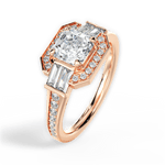 Katherine Asscher Cut Lab Grown Diamond 18Kt Rose Gold Engagement Ring - View 3
