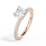 Kristen Asscher Cut Lab Grown Diamond 18Kt Rose Gold Engagement Ring - View 3
