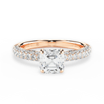 Kylie Asscher Cut Lab Grown Diamond 18Kt Rose Gold Engagement Ring