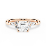 Cynthia Asscher Cut Lab Grown Diamond 18Kt Rose Gold Engagement Ring