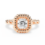 Belinda Asscher Cut Lab Grown Diamond 18Kt Rose Gold Engagement Ring