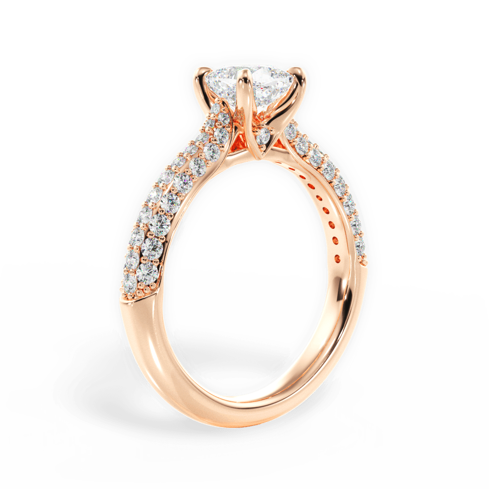 Kira Cushion Cut Lab Grown Diamond 18Kt Rose Gold Engagement Ring - View 3