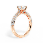 Kira Cushion Cut Lab Grown Diamond 18Kt Rose Gold Engagement Ring - View 3
