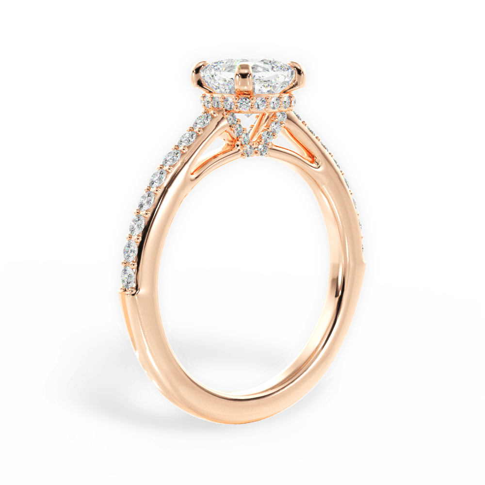 Joan Cushion Cut Lab Grown Diamond 18Kt Rose Gold Engagement Ring - View 2