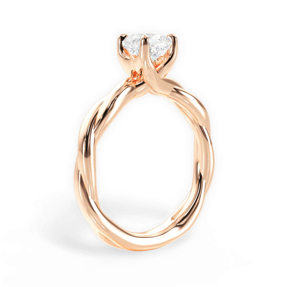 Bianca Cushion Cut Lab Grown Diamond 18Kt Rose Gold Engagement Ring - View 4