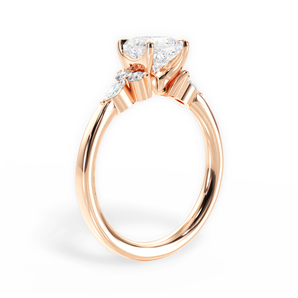 Cynthia Cushion Cut Lab Grown Diamond 18Kt Rose Gold Engagement Ring - View 3