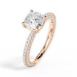Kristen Cushion Cut Lab Grown Diamond 18Kt Rose Gold Engagement Ring - View 4
