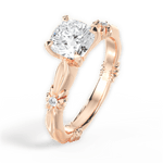 Claire Cushion Cut Lab Grown Diamond 18Kt Rose Gold Engagement Ring - View 4