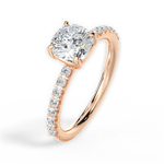Elsie Cushion Cut Lab Grown Diamond 18Kt Rose Gold Engagement Ring - View 4