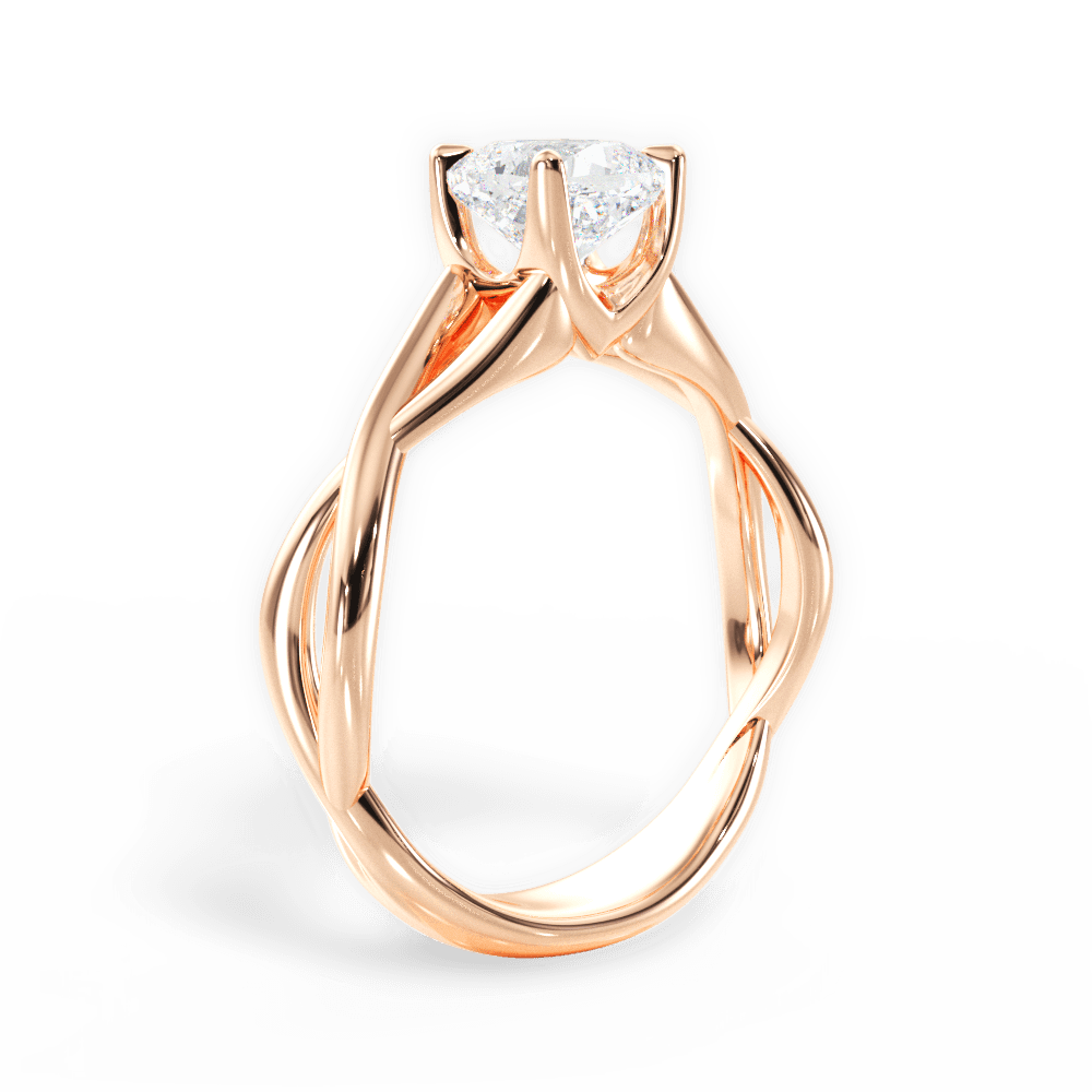 Aubrey Cushion Cut Lab Grown Diamond 18Kt Rose Gold Engagement Ring - View 3