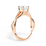 Aubrey Cushion Cut Lab Grown Diamond 18Kt Rose Gold Engagement Ring - View 3