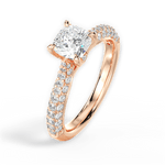 Kira Cushion Cut Lab Grown Diamond 18Kt Rose Gold Engagement Ring - View 2