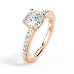 Joan Cushion Cut Lab Grown Diamond 18Kt Rose Gold Engagement Ring - View 4