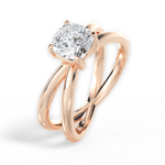 Ada Cushion Cut Lab Grown Diamond 18Kt Rose Gold Engagement Ring - View 3