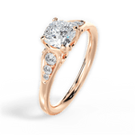 Cecilia Cushion Cut Lab Grown Diamond 18Kt Rose Gold Engagement Ring - View 3