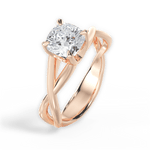 Aubrey Cushion Cut Lab Grown Diamond 18Kt Rose Gold Engagement Ring - View 4