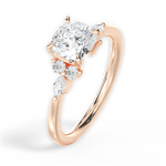 Cynthia Cushion Cut Lab Grown Diamond 18Kt Rose Gold Engagement Ring - View 2