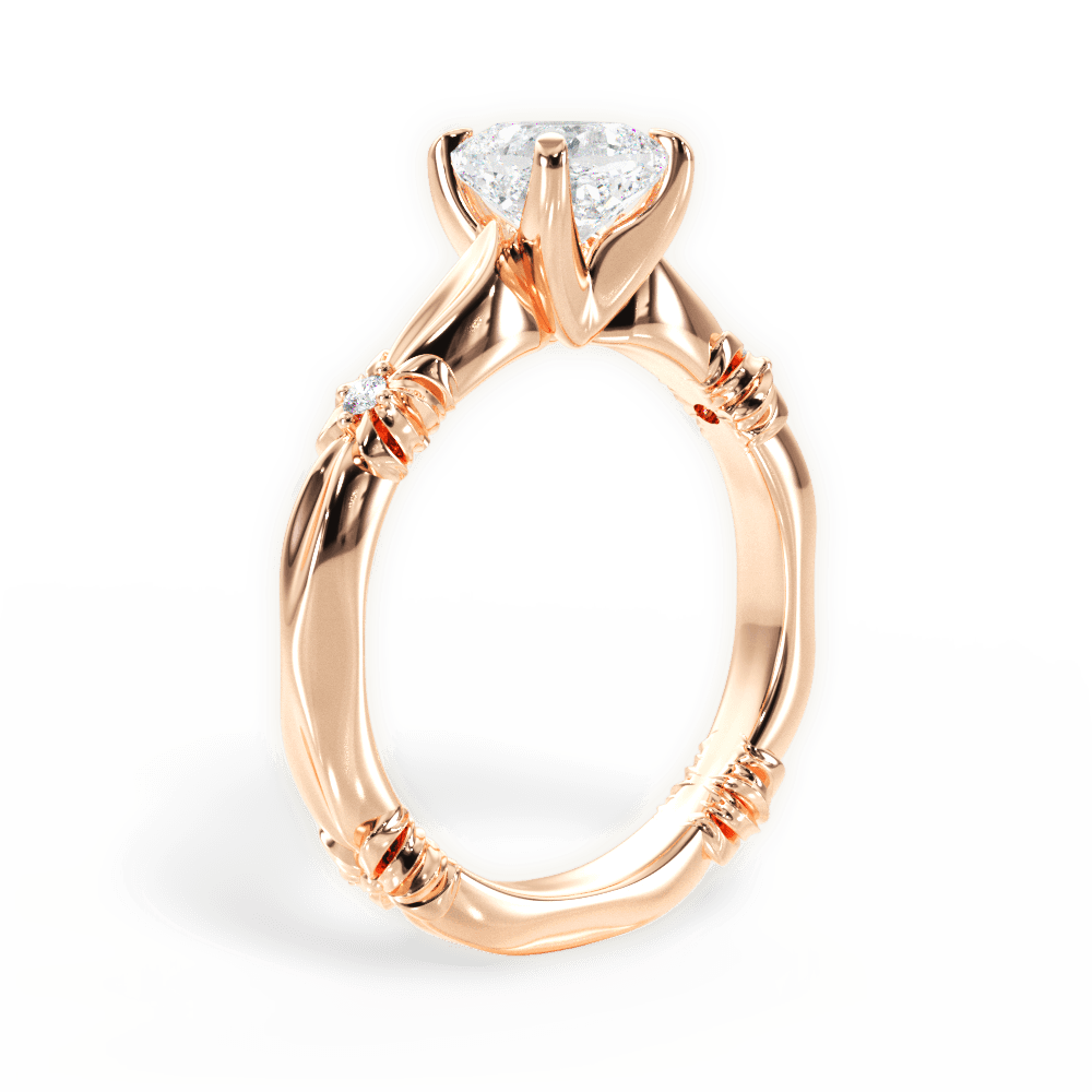 Claire Cushion Cut Lab Grown Diamond 18Kt Rose Gold Engagement Ring - View 3