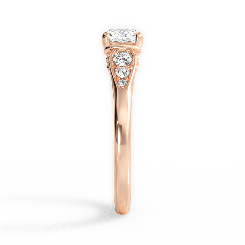 Cecilia Cushion Cut Lab Grown Diamond 18Kt Rose Gold Engagement Ring - View 2