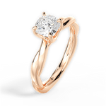 Bianca Cushion Cut Lab Grown Diamond 18Kt Rose Gold Engagement Ring - View 2