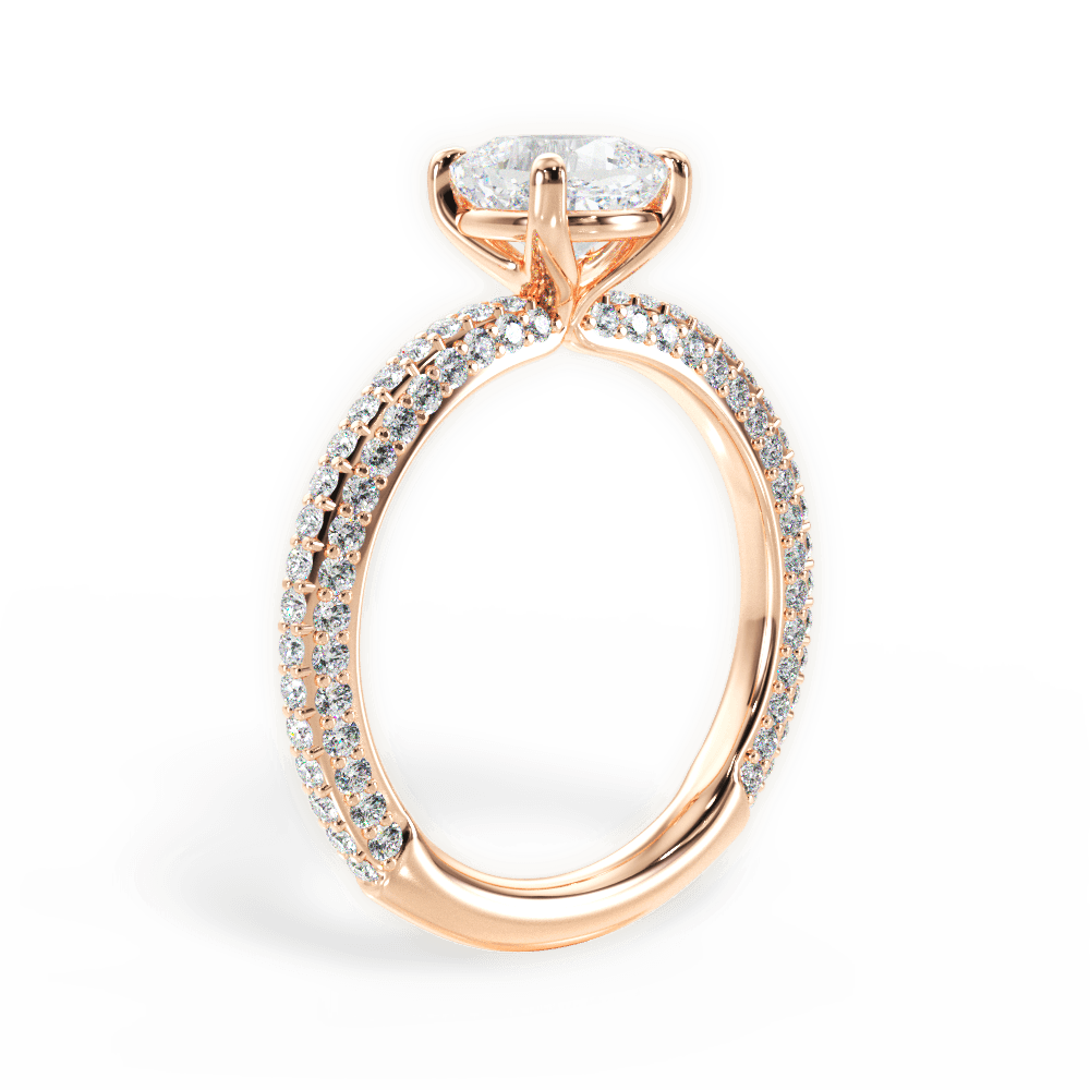 Kristen Cushion Cut Lab Grown Diamond 18Kt Rose Gold Engagement Ring - View 3