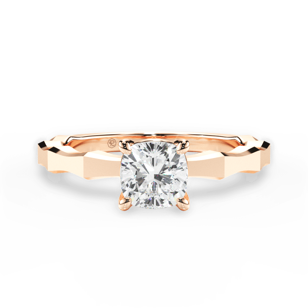 Aaliyah Cushion Cut Lab Grown Diamond 18Kt Rose Gold Engagement Ring