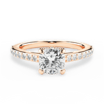 Joan Cushion Cut Lab Grown Diamond 18Kt Rose Gold Engagement Ring