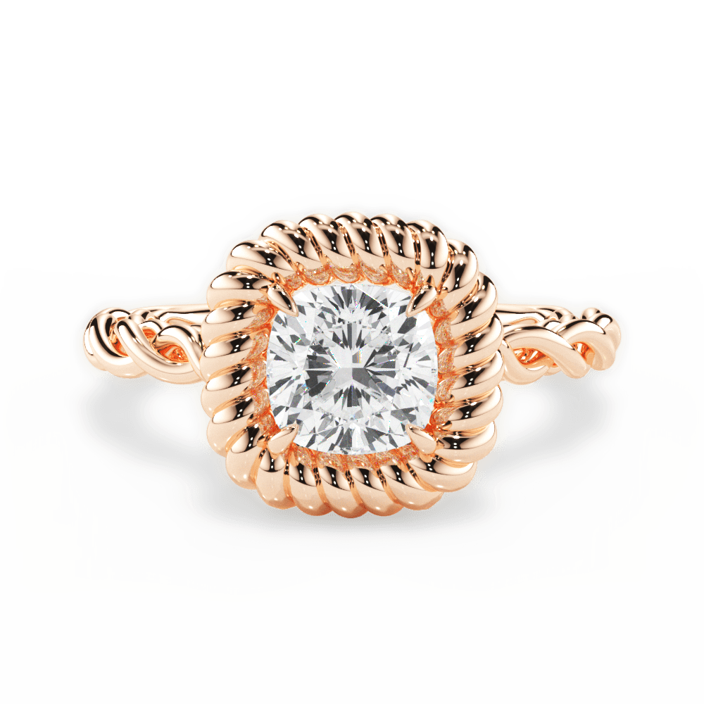 Belinda Cushion Cut Lab Grown Diamond 18Kt Rose Gold Engagement Ring