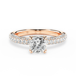 Kylie Cushion Cut Lab Grown Diamond 18Kt Rose Gold Engagement Ring