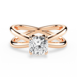 Ada Cushion Cut Lab Grown Diamond 18Kt Rose Gold Engagement Ring
