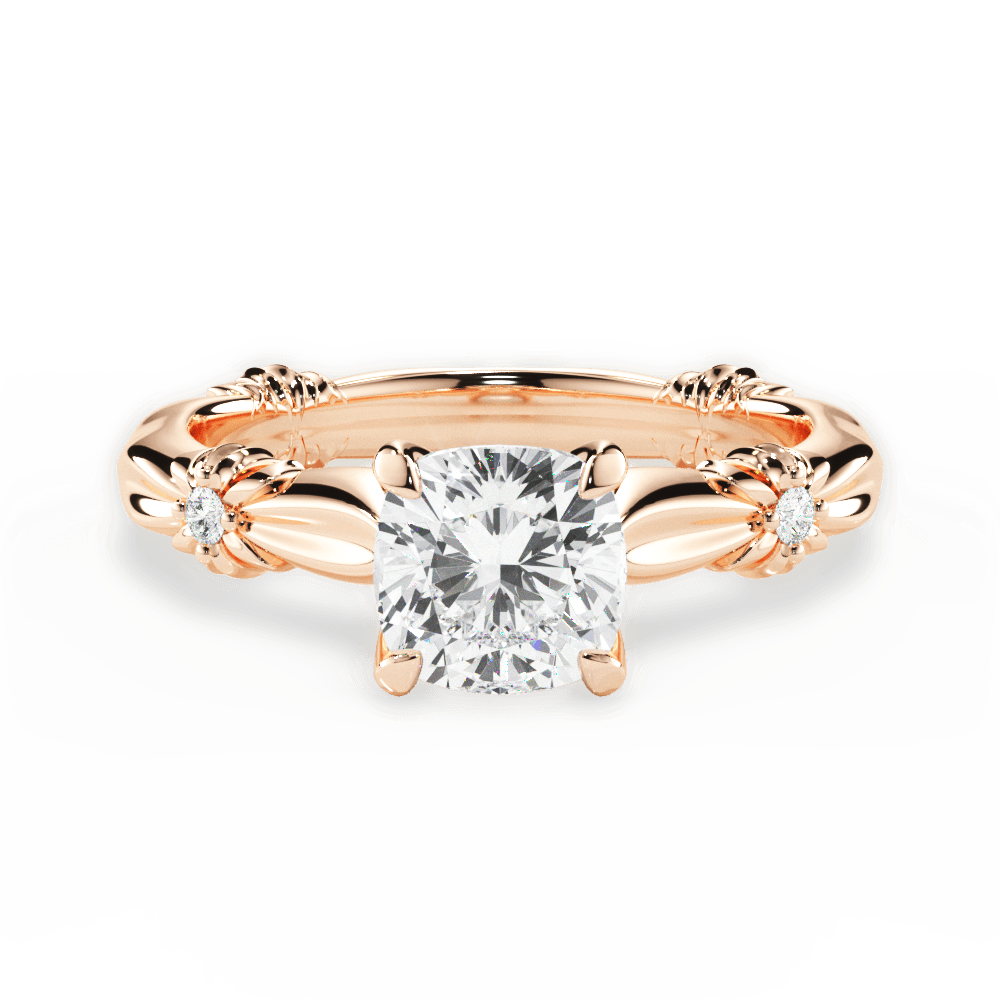 Claire Cushion Cut Lab Grown Diamond 18Kt Rose Gold Engagement Ring
