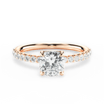 Elsie Cushion Cut Lab Grown Diamond 18Kt Rose Gold Engagement Ring