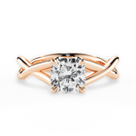 Aubrey Cushion Cut Lab Grown Diamond 18Kt Rose Gold Engagement Ring