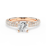 Kira Cushion Cut Lab Grown Diamond 18Kt Rose Gold Engagement Ring