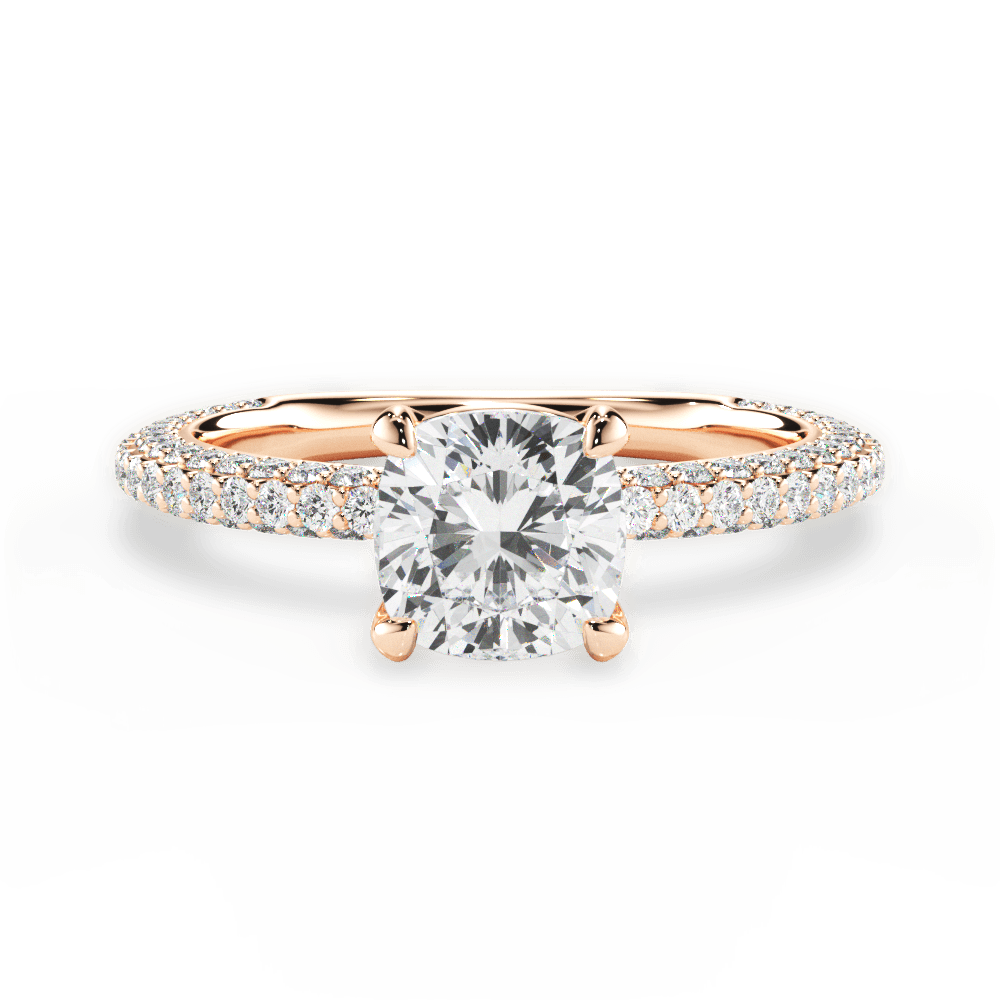 Kristen Cushion Cut Lab Grown Diamond 18Kt Rose Gold Engagement Ring