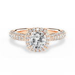 Lucy Cushion Cut Lab Grown Diamond 18Kt Rose Gold Engagement Ring