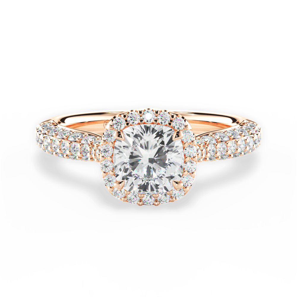 Lucy Cushion Cut Lab Grown Diamond 18Kt Rose Gold Engagement Ring